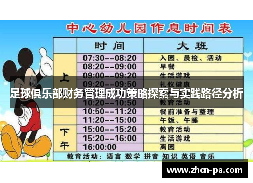 足球俱乐部财务管理成功策略探索与实践路径分析 足球俱乐部财务管理成功策略探索与实践路径分析